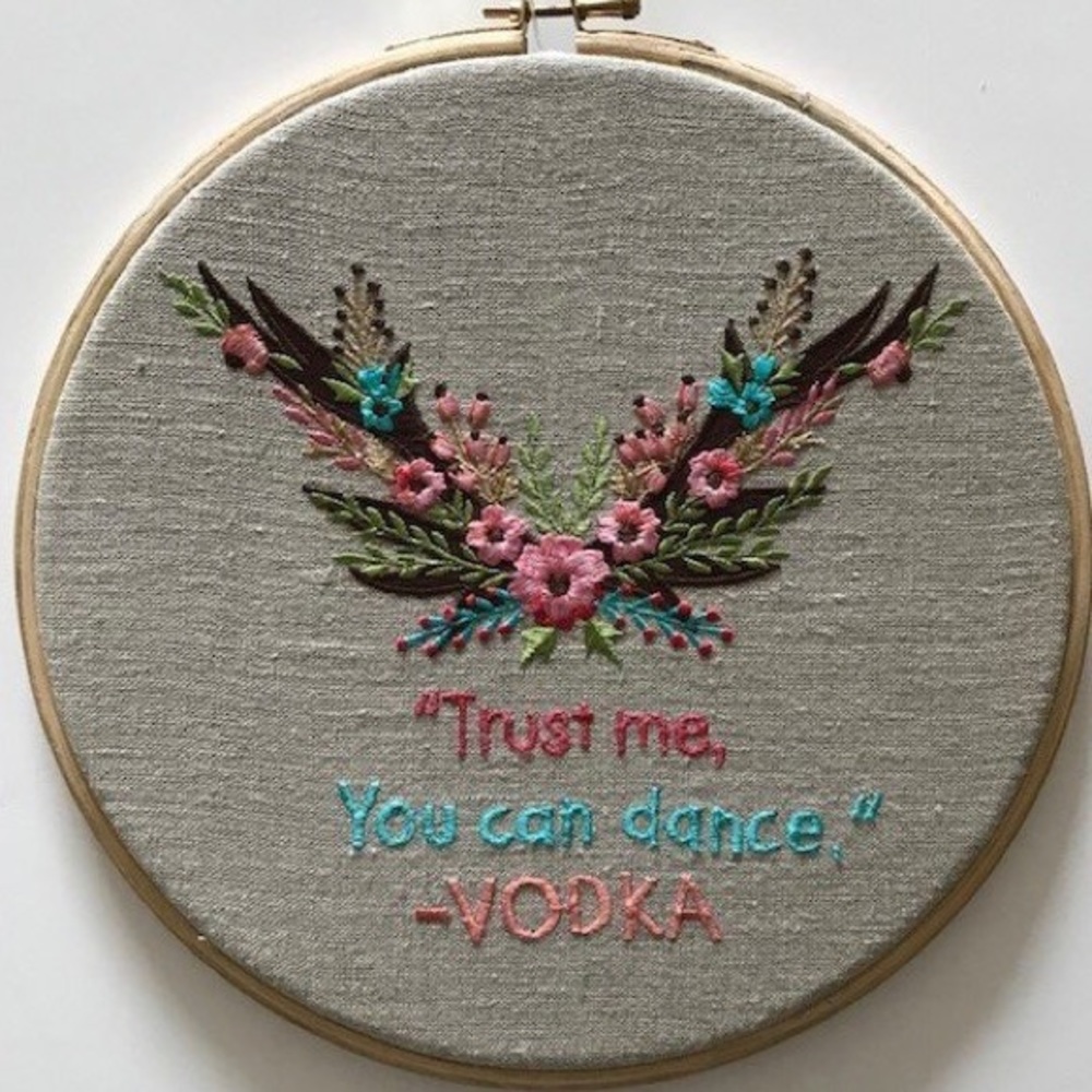 10” Cheeky Embroidery in hoop. NWT.